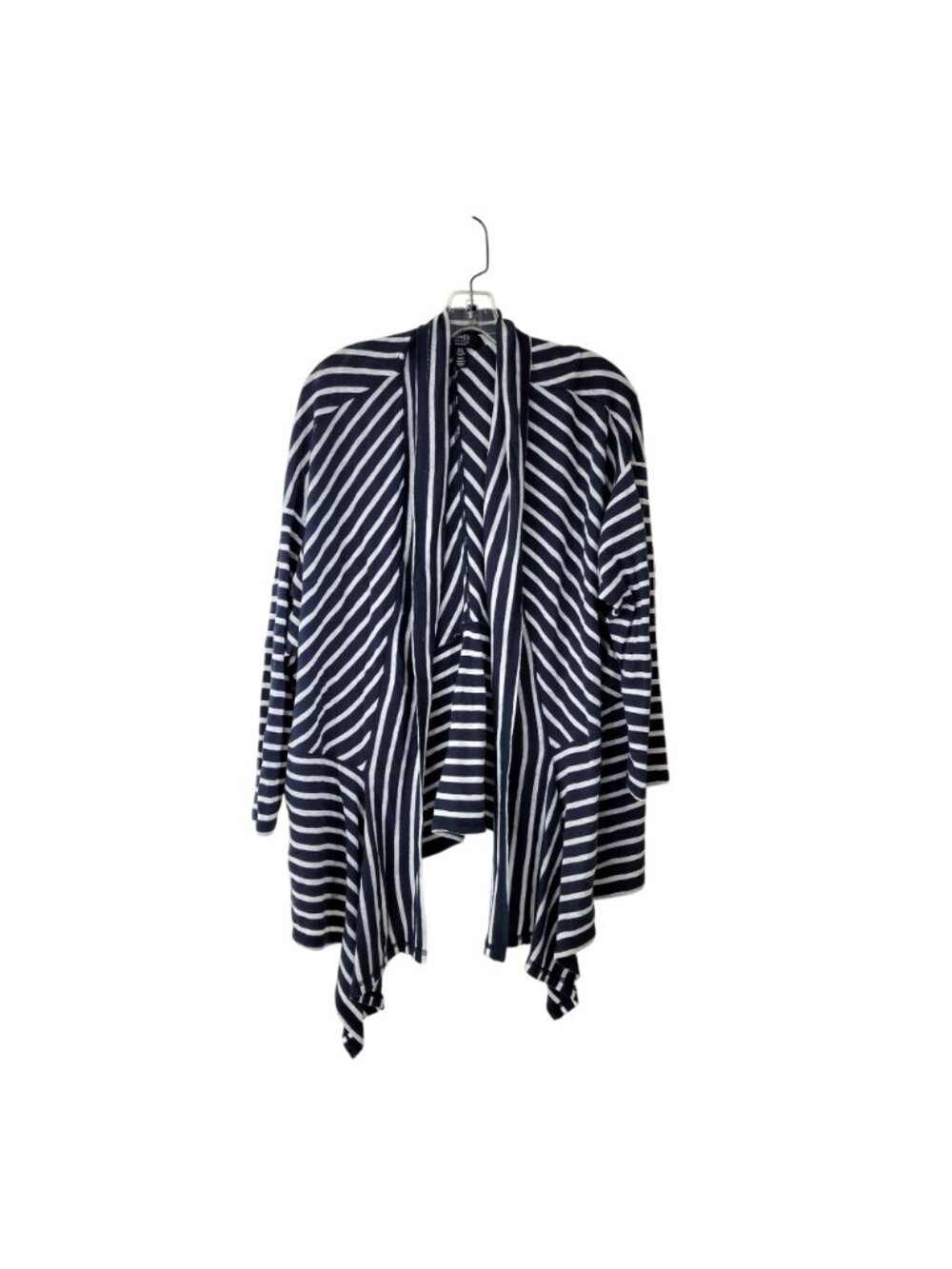 Jones New York Blue and White Striped Open Front Cardigan - Picture 5 of 5